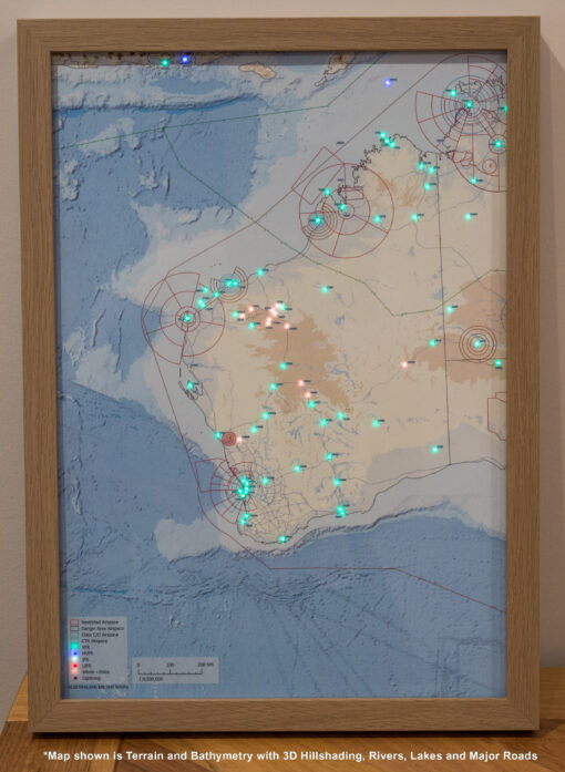 West Coast Australia - METAR Map - A3 size