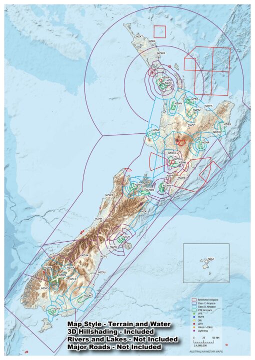New Zealand - METAR Map - A3 size - Image 2